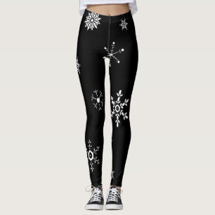 Leggings Black Snowflake
