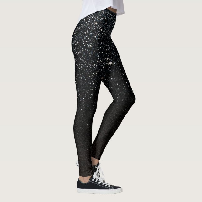 Leggings Black Sparkle Faux Purpurina Night Sky (Derecha)