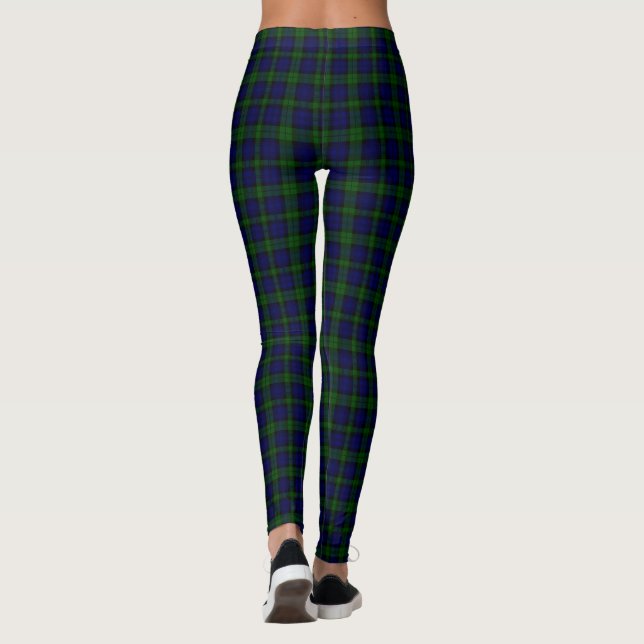Leggings Black Watch Tartan Blue Green Plage (Reverso)