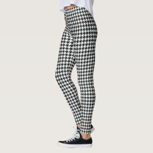 Leggings Black White Classic Houndstap Check