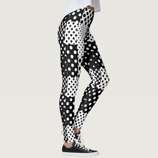 Leggings Black White Fashion Polka Dots Style Design  (Subido por el creador)