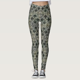 Leggings Black White Geométrica Fleur de Lis