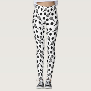 Leggings Black White Tennis Ball Racket Sencillo Chica clás