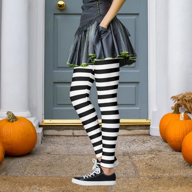 Leggings Black & Your Color Stripe Witch Halloween (Subido por el creador)