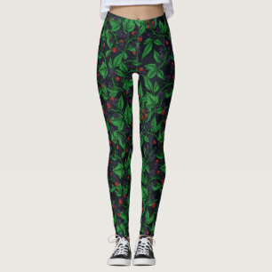Leggings Blackberries sobre gris oscuro