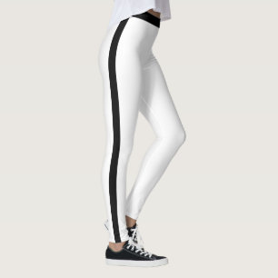 Leggings Blancas con Franja Lateral Negra o Elija 