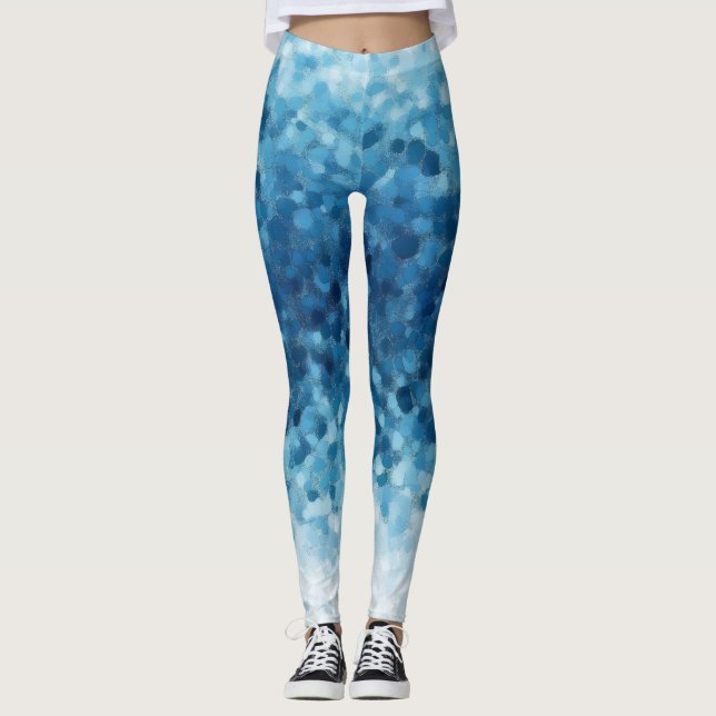 Leggings Blanco azul de invierno de Ombre (Anverso)