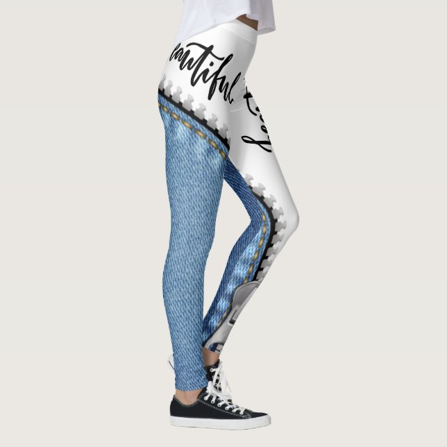 leggings blanco con azul jeans (Derecha)