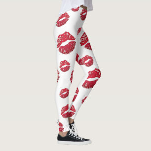 leggings blanco con besos