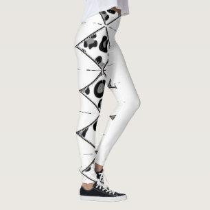 Leggings blanco con cortes de leopardo