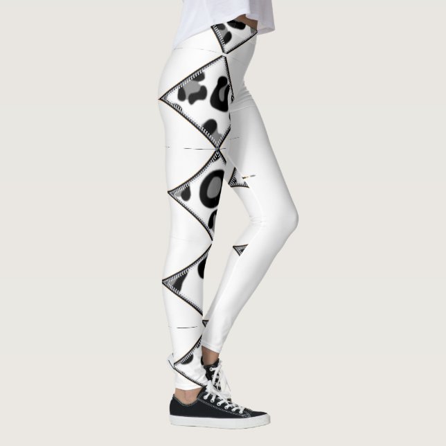 Leggings blanco con cortes de  leopardo (Derecha)