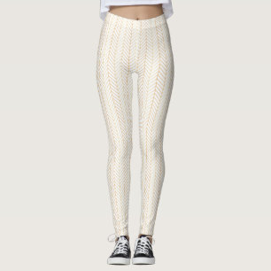 Leggings Blanco con las piernas del patrón de cheurón