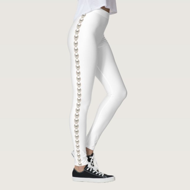 Leggings Blanco con Perlas (Derecha)