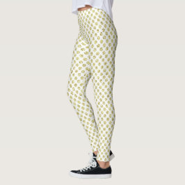 Leggings Blanco con puntos dorados