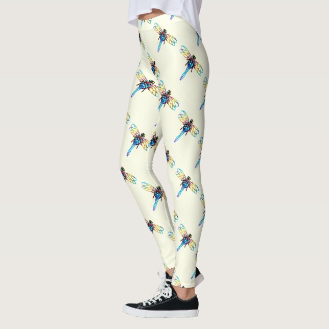 Leggings blanco de dragonflies iridiscente (Izquierda)