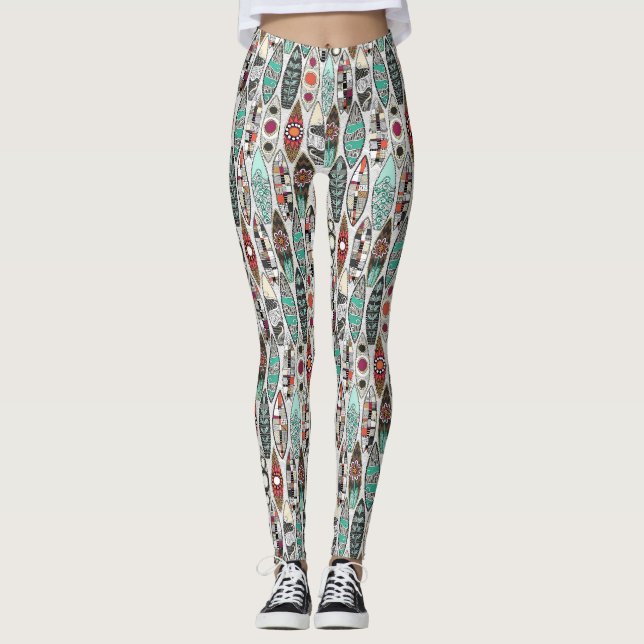 Leggings blanco de tablas de surf (Anverso)