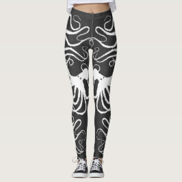 Leggings Blanco del pulpo del Amy en el gris - polainas