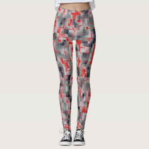 Leggings Blanco gris azul rojo