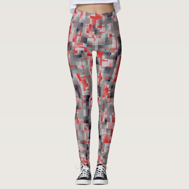 Leggings Blanco gris azul rojo (Anverso)
