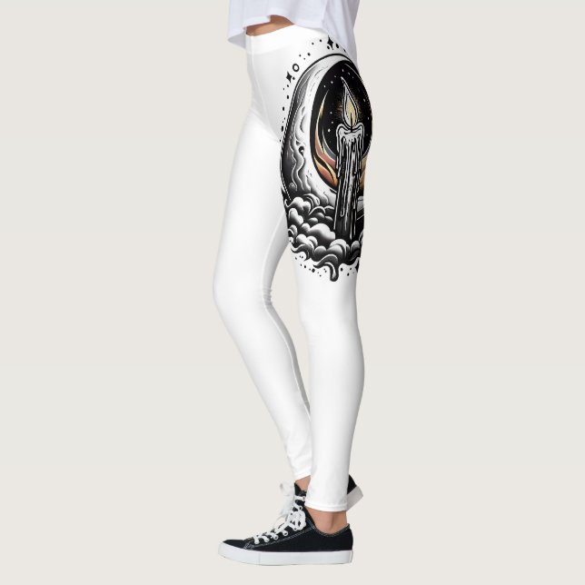 Leggings Blanco mágico iluminado por luna (Izquierda)