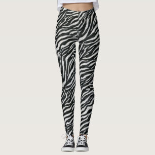 Leggings Blanco negro azebra moderna