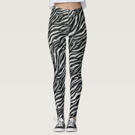 Leggings Blanco negro de cebra moderna