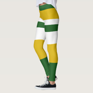 Leggings Blanco radiante, amarillo, verde, rayado