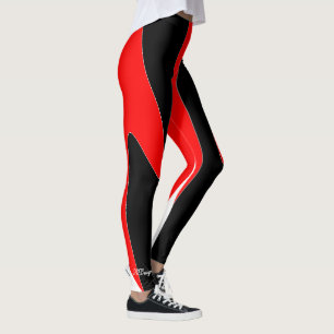 Leggings Blanco rojo clásico y negro