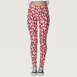 Leggings Blanco rojo del gato<br><div class="desc">Muchos gatos blancos en un fondo rojo. Un patrón divertido para cualquier época del año,  pero particularmente divertido para los Navidades. Ideal para los veterinarios o amantes de los animales.</div>