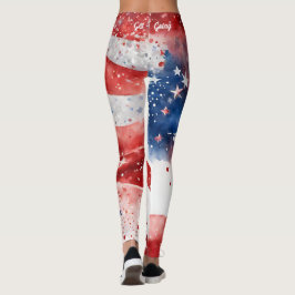 Leggings Blanco Rojo y Azul 4 de julio