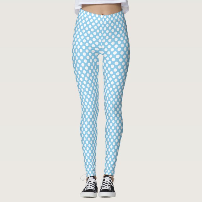 Leggings Blanco sobre los puntos de Polka de pequeño tamaño (Anverso)
