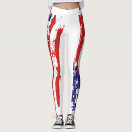Leggings Blanco y azul rojo, patriota, libertad, bandera es