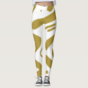 Leggings Blanco y dorado tribal