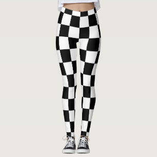 Leggings Blanco y negro a cuadros