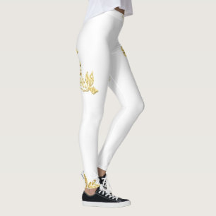 Leggings Blanco Y Oro Zazzle_Growshop.