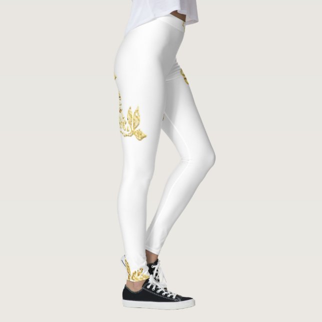Leggings Blanco Y Oro | Zazzle_Growshop. (Derecha)