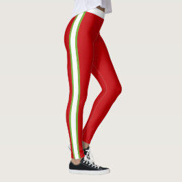 Leggings Blanco y verde rojo alegre y festivo