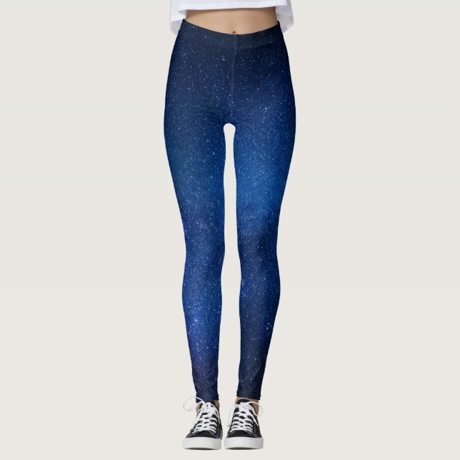 Leggings - blauer Nachthimmel, Sterne, Galaxie (Anverso)