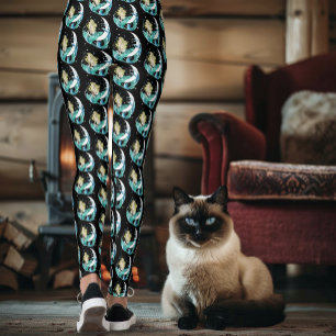 Leggings Blonde Mermaid Moon Fantasy Art Deco