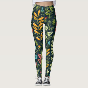 Leggings Blooms Eternos: Elegancia floral dibujada a mano