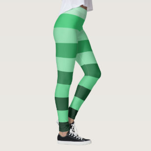 Leggings Bloque de color de patrón de franjas verdes