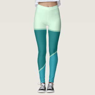 Leggings Bloque de color monocromático del verde azul verde