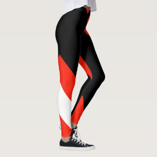Leggings Bloque de color rojo blanco y negro 4Anissa