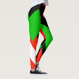 Leggings Bloque de color rojo verde blanco negro 4Josefina