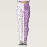 Leggings Bloque de colores de puntos de polka morado y blan<br><div class="desc">Este diseño presenta un patrón aleatorio de puntos de polka en colores inversos en cada pierna! En este diseño hay disponibles esquemas de color adicionales y elementos de coordinación. Contáctenos si necesita este diseño aplicado a un producto específico. ¡Muchas gracias por ver un DoodleLulu por el diseño de los bichos...</div>