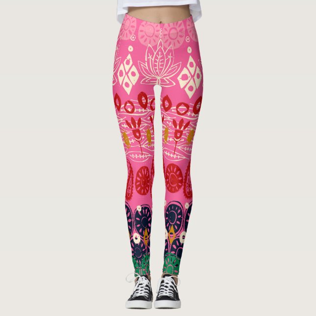 Leggings bloque loto rosa (Anverso)