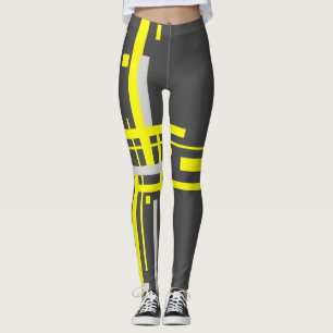 Leggings Bloques Amarillos Centrados Resumen de Leyendas de