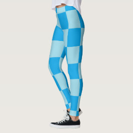 Leggings Bloques cuadrados azules geométricos