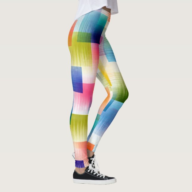 Leggings Bloques de color geométrico vibrante con gradiente (Derecha)