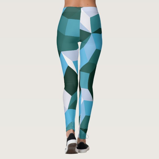 Leggings Bloques de color turquesa (Reverso)